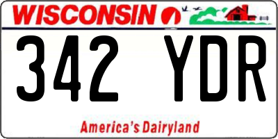 WI license plate 342YDR