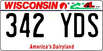 WI license plate 342YDS
