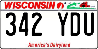 WI license plate 342YDU