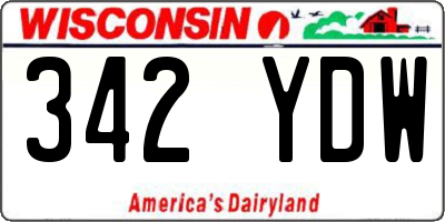 WI license plate 342YDW