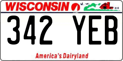 WI license plate 342YEB