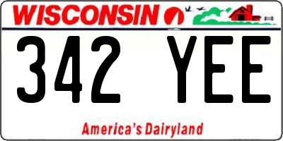 WI license plate 342YEE