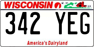 WI license plate 342YEG