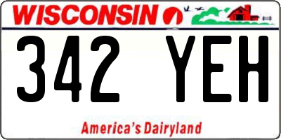 WI license plate 342YEH