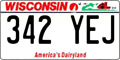WI license plate 342YEJ