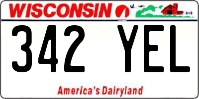 WI license plate 342YEL
