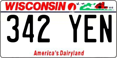 WI license plate 342YEN