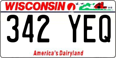 WI license plate 342YEQ