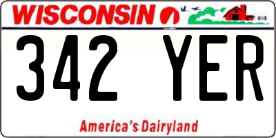 WI license plate 342YER