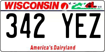 WI license plate 342YEZ