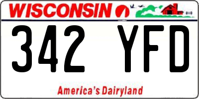 WI license plate 342YFD