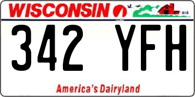 WI license plate 342YFH