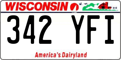WI license plate 342YFI
