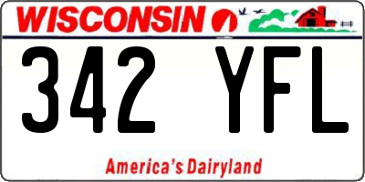 WI license plate 342YFL