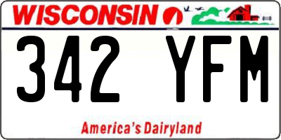 WI license plate 342YFM