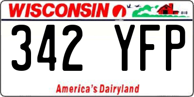 WI license plate 342YFP