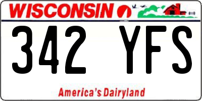 WI license plate 342YFS