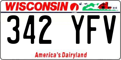 WI license plate 342YFV