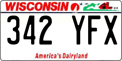 WI license plate 342YFX