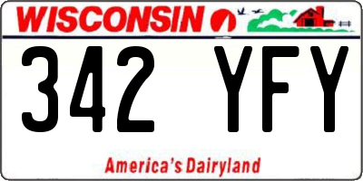 WI license plate 342YFY