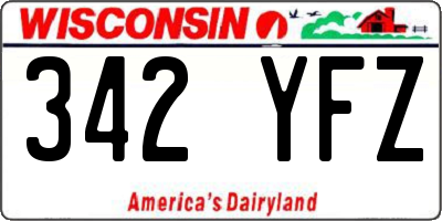 WI license plate 342YFZ