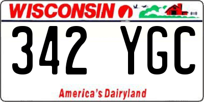 WI license plate 342YGC