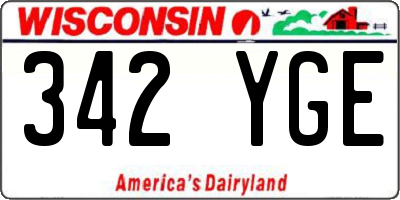 WI license plate 342YGE