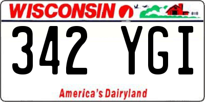 WI license plate 342YGI