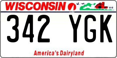 WI license plate 342YGK