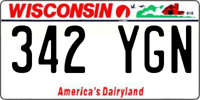 WI license plate 342YGN