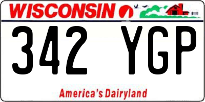 WI license plate 342YGP