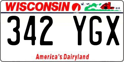 WI license plate 342YGX