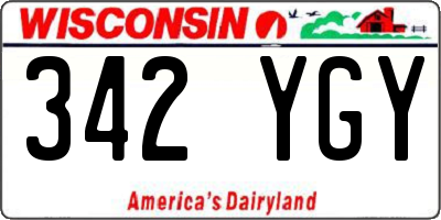 WI license plate 342YGY