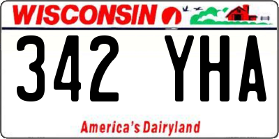 WI license plate 342YHA