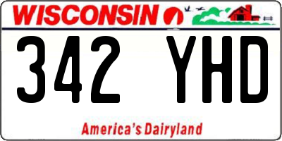 WI license plate 342YHD