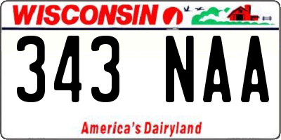 WI license plate 343NAA