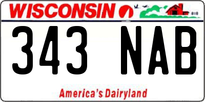 WI license plate 343NAB