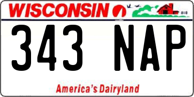 WI license plate 343NAP