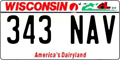 WI license plate 343NAV