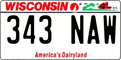 WI license plate 343NAW