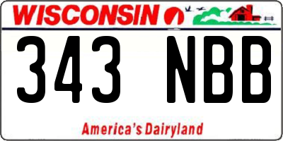 WI license plate 343NBB