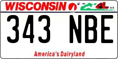 WI license plate 343NBE