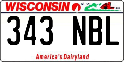 WI license plate 343NBL