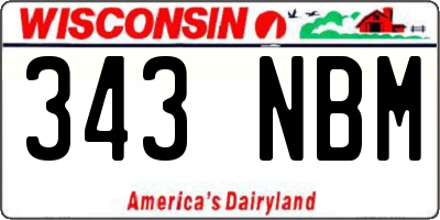WI license plate 343NBM