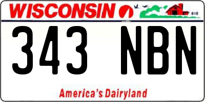 WI license plate 343NBN