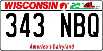 WI license plate 343NBQ