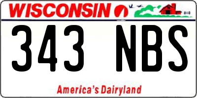 WI license plate 343NBS
