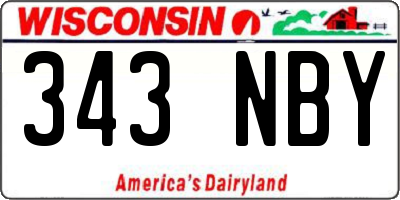 WI license plate 343NBY