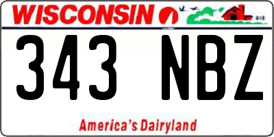 WI license plate 343NBZ