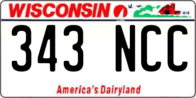 WI license plate 343NCC
